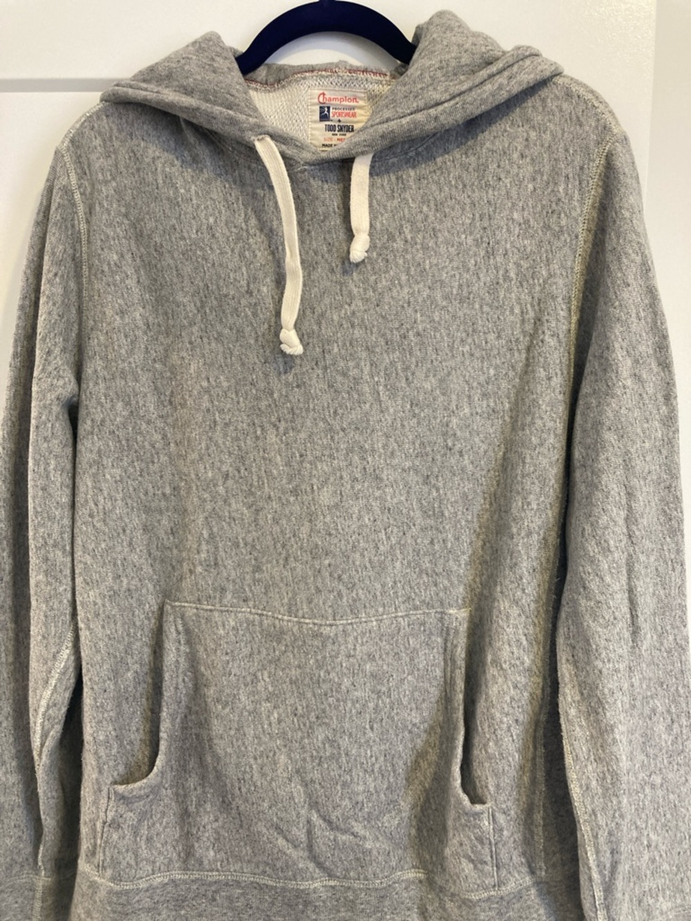 Todd Snyder/Champion Light Gray Hoodie with Cream Drawcords